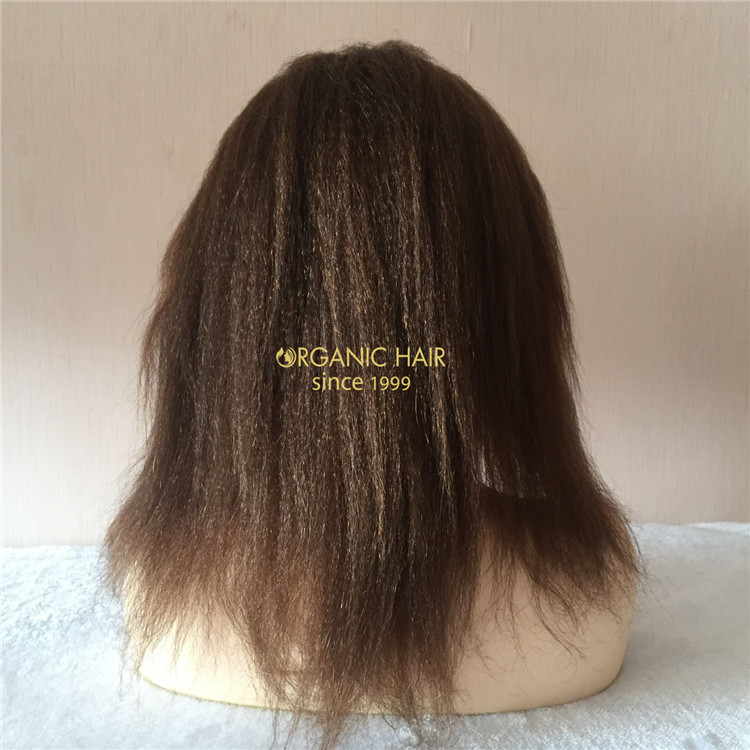 Hot Selling Hairstyle Virgin Human Hair Kinky Straight Full Lace Wig Brazilian Hai A111